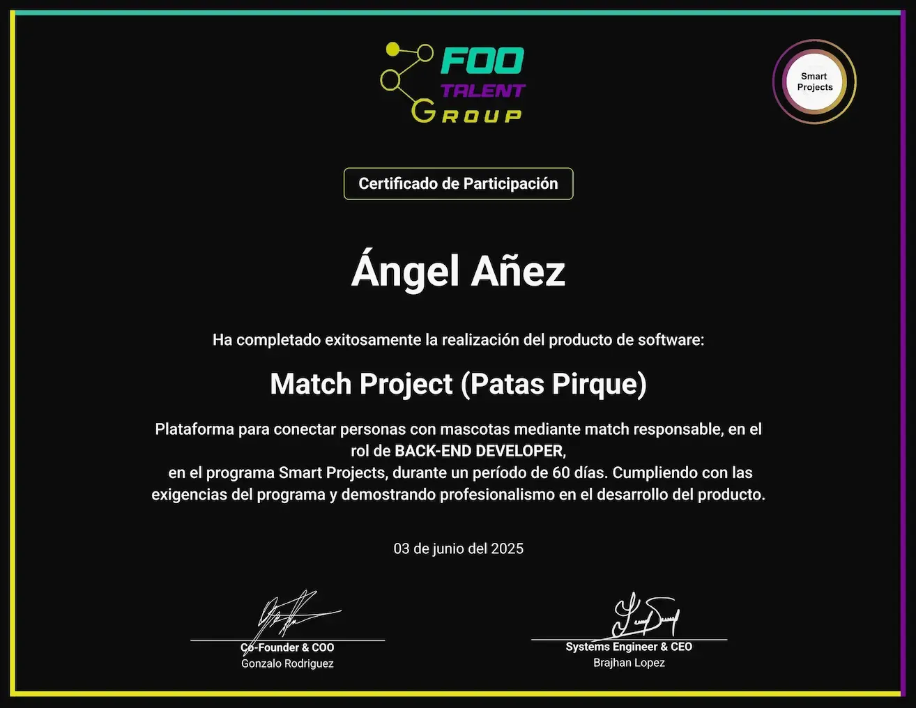 Foo Talent Group - Match Project (Patas Pirque)