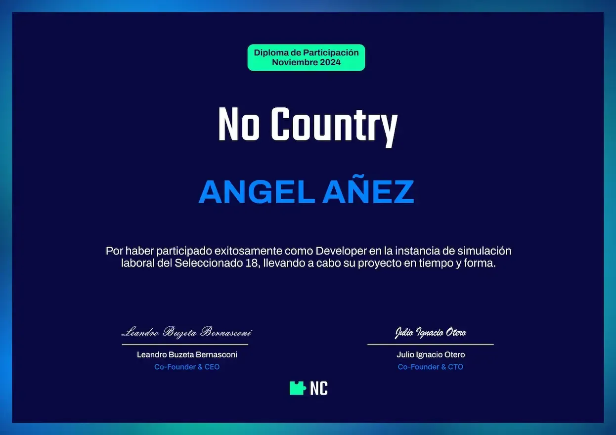 No Country - Simulación Laboral Noviembre 2024