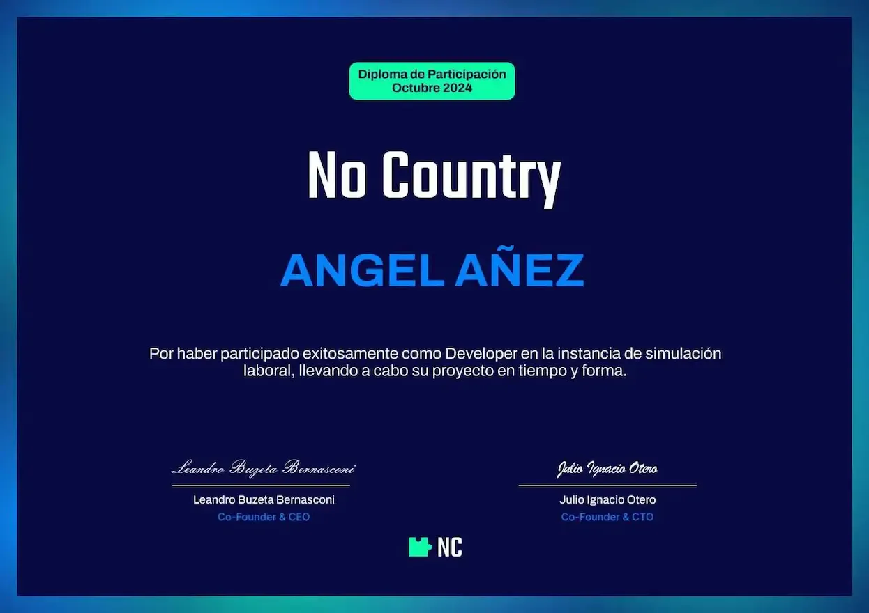 No Country - Simulación Laboral Octubre 2024