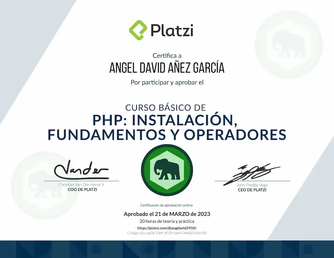 Platzi - Curso Básico de PHP, Instalación, Fundamentos y Operadores