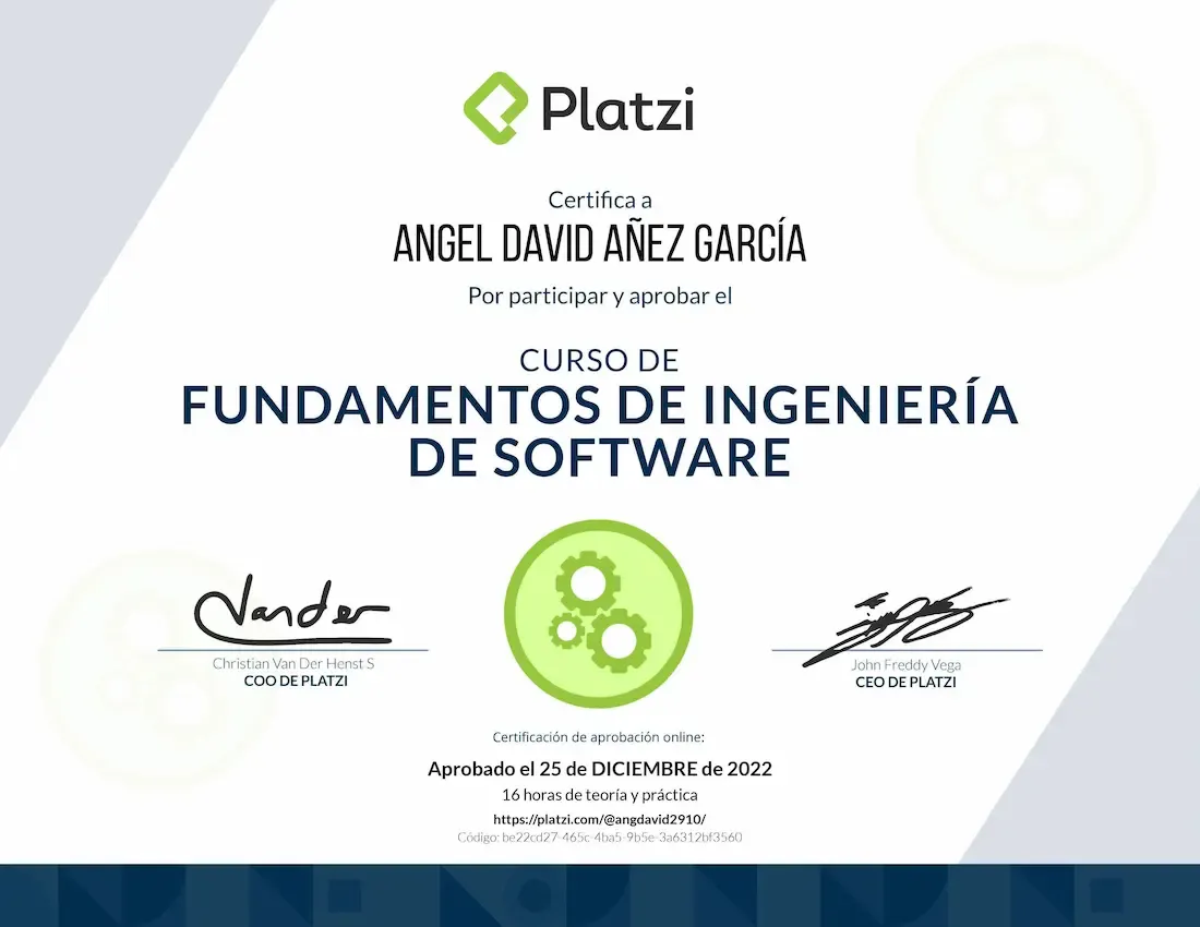 Platzi - Curso de Fundamentos de Ingeniería de Software