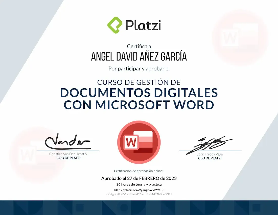 Platzi - Curso de Gestión de Documentos Digitales con Microsoft Word