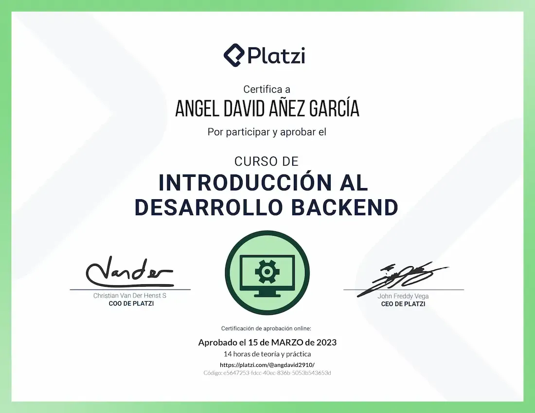 Platzi - Curso de Introducción al Desarrollo Backend