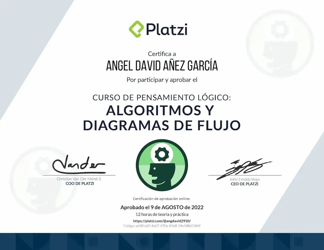 Platzi - Curso de Pensamiento Lógico, Algoritmos y Diagramas de Flujo